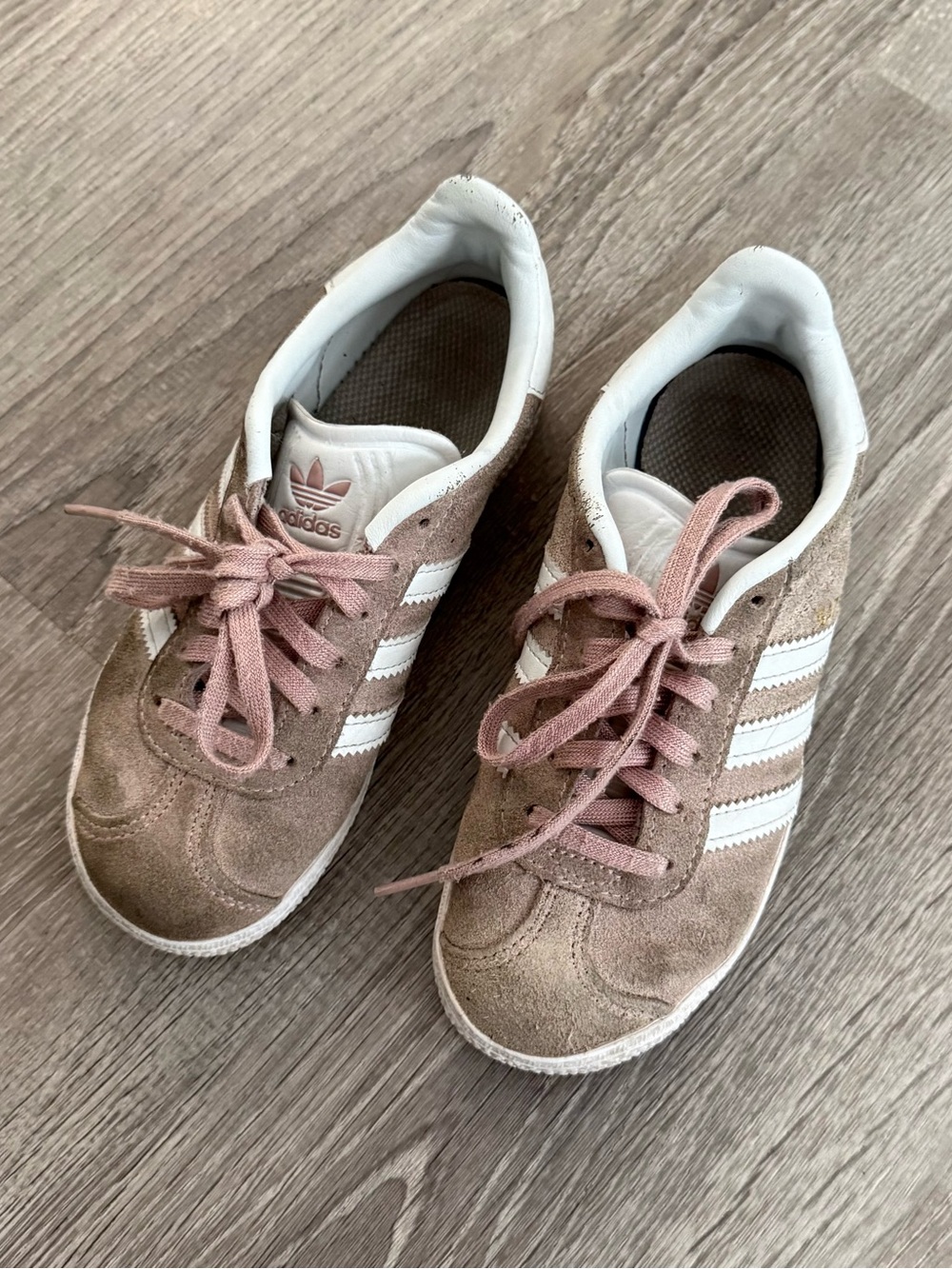 Adidas Gazelle Kids Pink Suede Sneakers with White Stripes